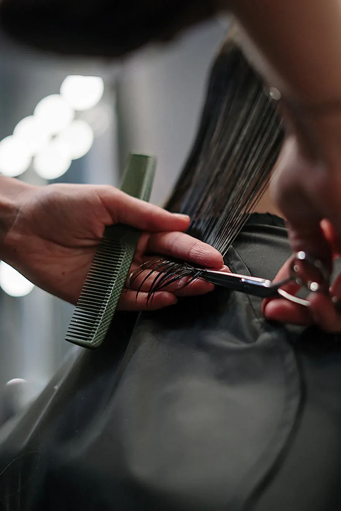 Haircut in progress at Elegant Spa & Studio